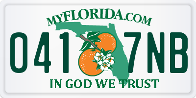 FL license plate 0417NB