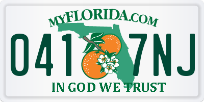 FL license plate 0417NJ