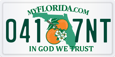 FL license plate 0417NT