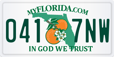 FL license plate 0417NW