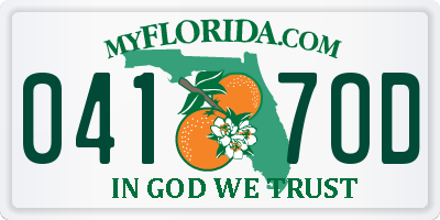 FL license plate 0417OD
