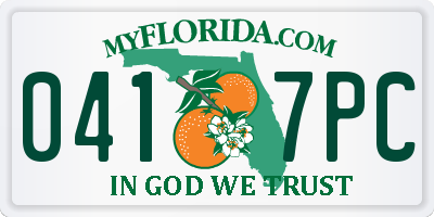 FL license plate 0417PC