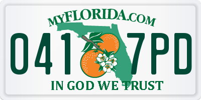 FL license plate 0417PD