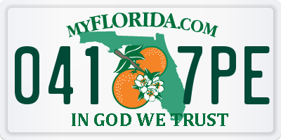 FL license plate 0417PE