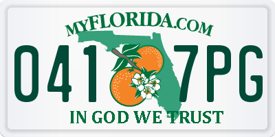 FL license plate 0417PG
