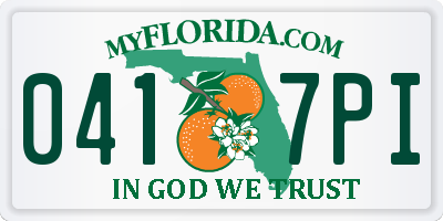 FL license plate 0417PI