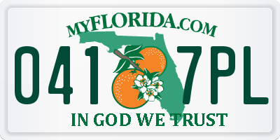 FL license plate 0417PL