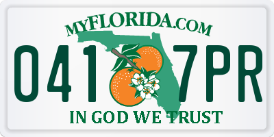 FL license plate 0417PR