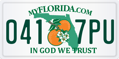FL license plate 0417PU
