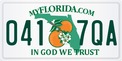 FL license plate 0417QA