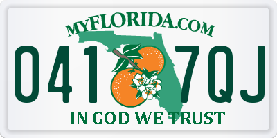 FL license plate 0417QJ