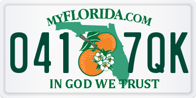 FL license plate 0417QK