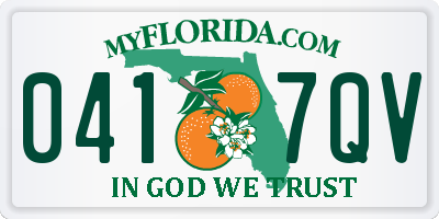 FL license plate 0417QV