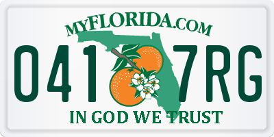 FL license plate 0417RG
