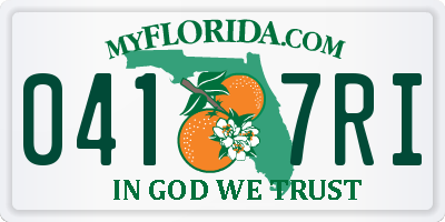 FL license plate 0417RI