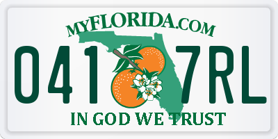 FL license plate 0417RL