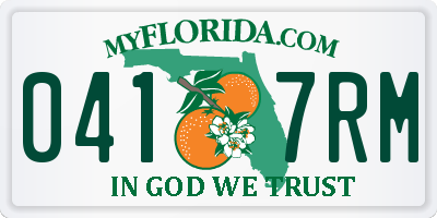 FL license plate 0417RM