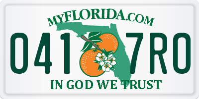 FL license plate 0417RO