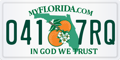 FL license plate 0417RQ