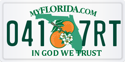 FL license plate 0417RT