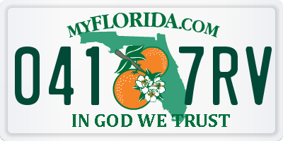 FL license plate 0417RV