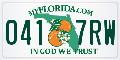 FL license plate 0417RW