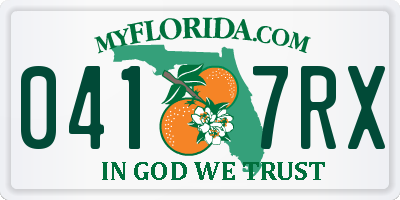FL license plate 0417RX