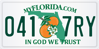 FL license plate 0417RY