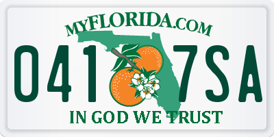 FL license plate 0417SA