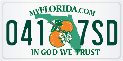 FL license plate 0417SD