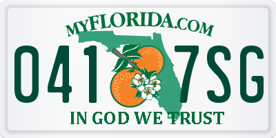 FL license plate 0417SG