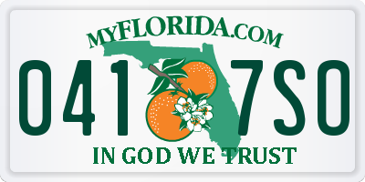 FL license plate 0417SO