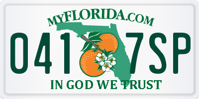 FL license plate 0417SP