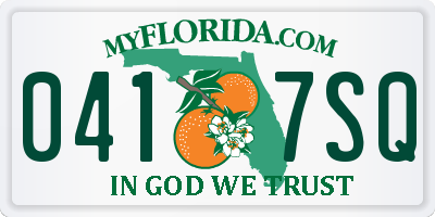 FL license plate 0417SQ