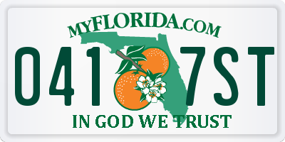 FL license plate 0417ST