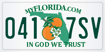 FL license plate 0417SV