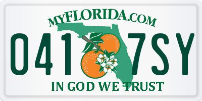 FL license plate 0417SY