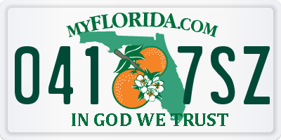 FL license plate 0417SZ