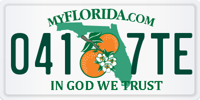 FL license plate 0417TE