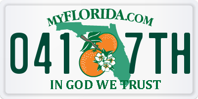 FL license plate 0417TH