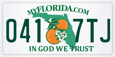 FL license plate 0417TJ