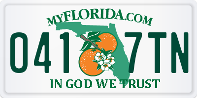 FL license plate 0417TN