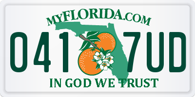 FL license plate 0417UD