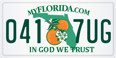 FL license plate 0417UG
