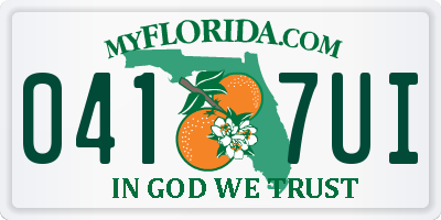 FL license plate 0417UI