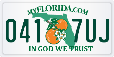 FL license plate 0417UJ