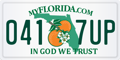 FL license plate 0417UP