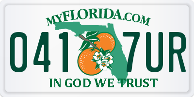 FL license plate 0417UR