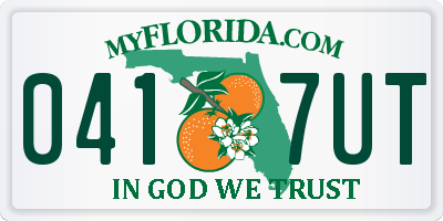FL license plate 0417UT