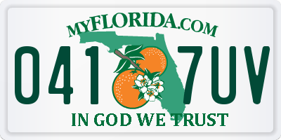 FL license plate 0417UV